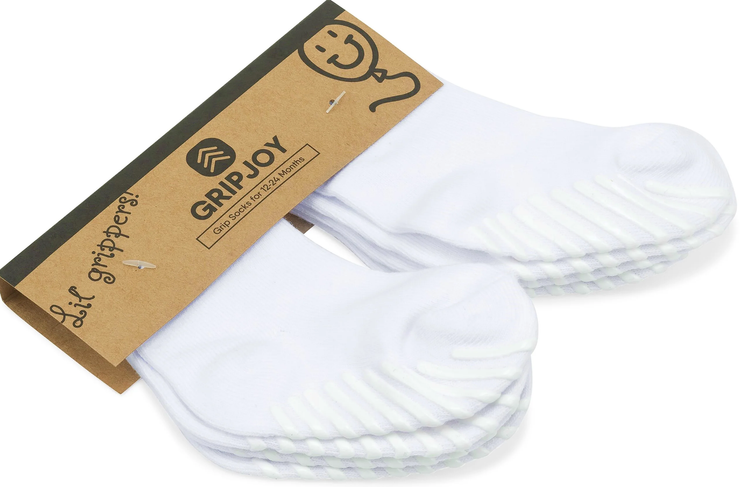 White Grip Socks - 4 pairs