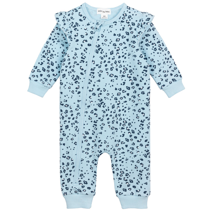 Blue Cheetah Zip Playsuit