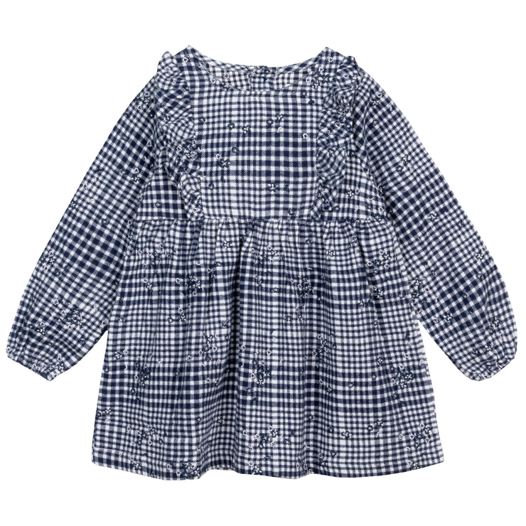 Navy and White Plaid Dress