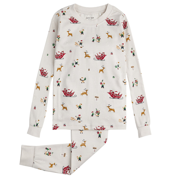 Santa Sleigh Long Sleeve Pjs