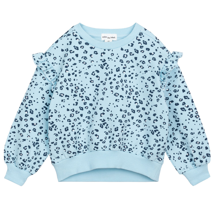 Blue Cheetah Print Sweatshirt