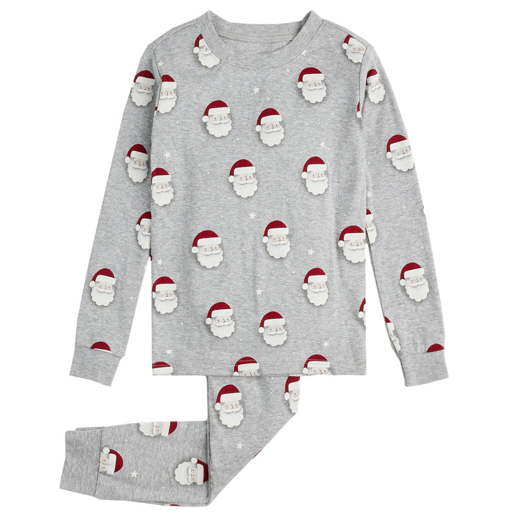 Grey Santa Long Sleeve Pjs