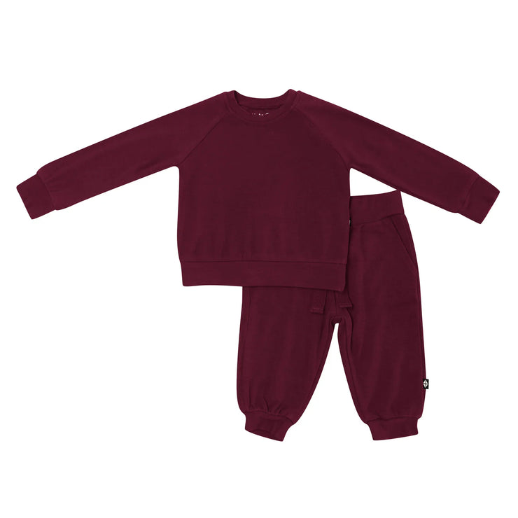 Bamboo Jersey Jogger Set in Burgundy
