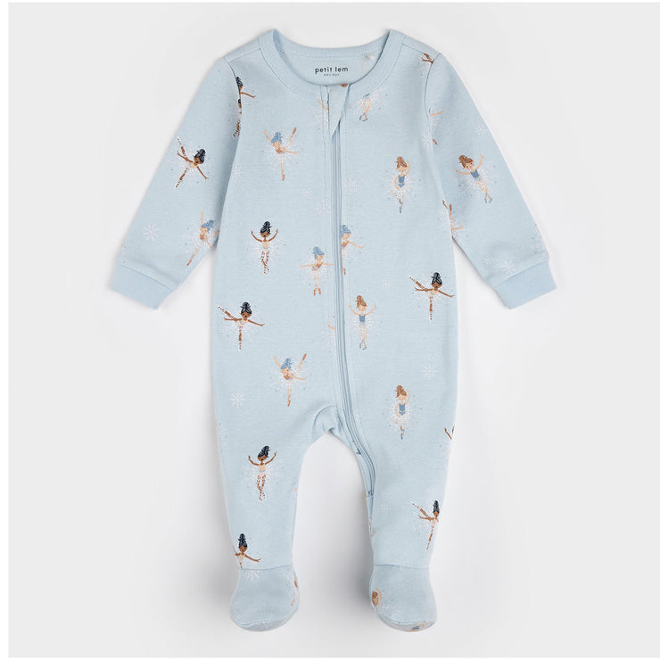 Sugar Plum Fairy Print on Ice Blue Sleeper