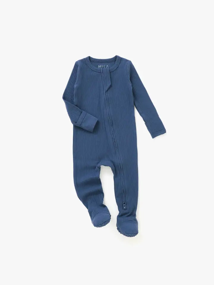 Ribbed Footie | Navy