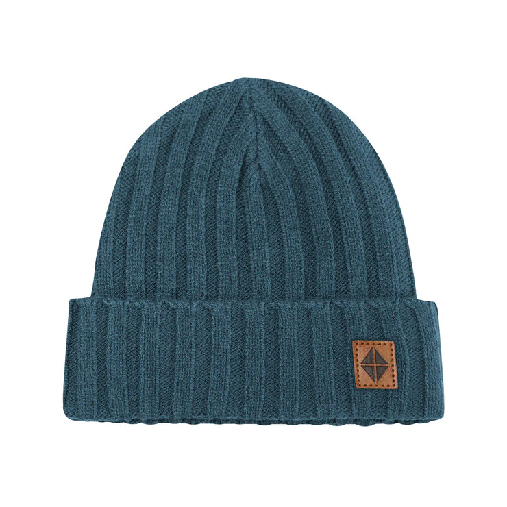 Chunky Knit Ribbed Beanie in Atlantic