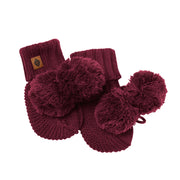 Knit Booties in Burgundy