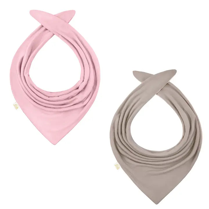 Merino reversible scarf - taupe-dusty pink