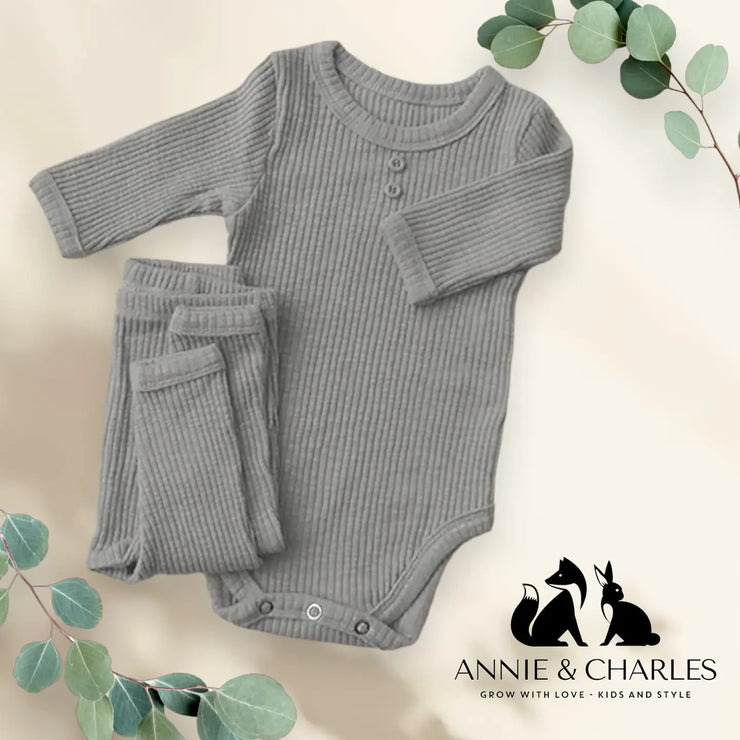 Annie & Charles® Organic Cotton Clothing Set - Grey
