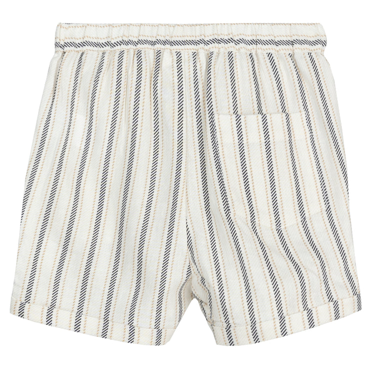 Striped Linen Blend Shorts