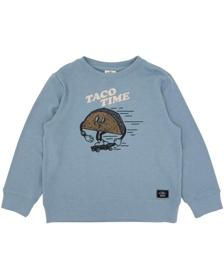 Washed Indigo Taco Time Hacci Pullover