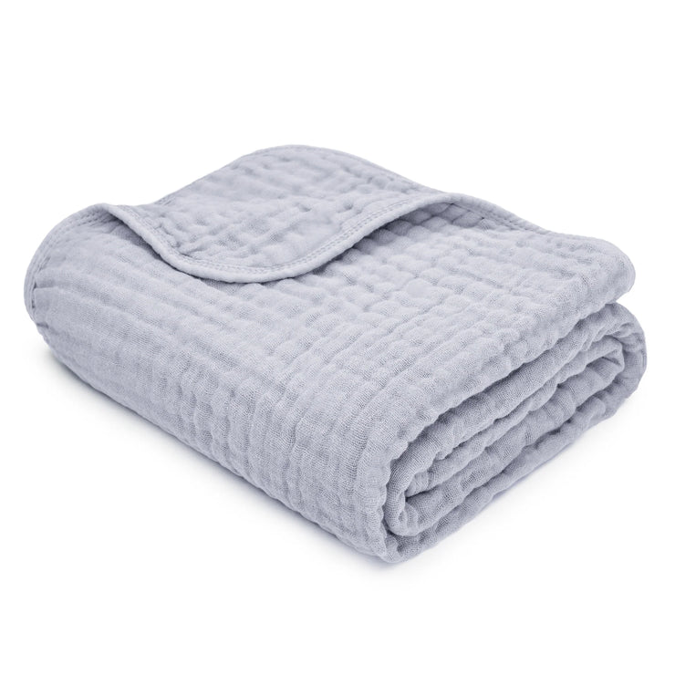 Baby Muslin Cotton Blankets By Comfy Cubs in Heather