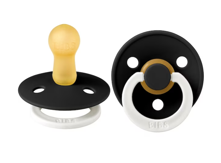 BIBS Pacifier Original COLOUR Latex 2 PK Black GLOW