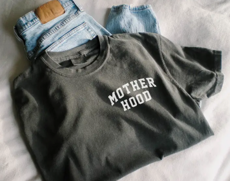 Motherhood Crewneck Tee Minimalist Mama Shirt, Mother's Day
