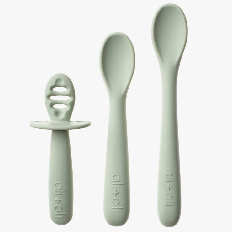 Ali+Oli (3-pc) Multi Stage Spoon Set for Baby (Pine) 6m+