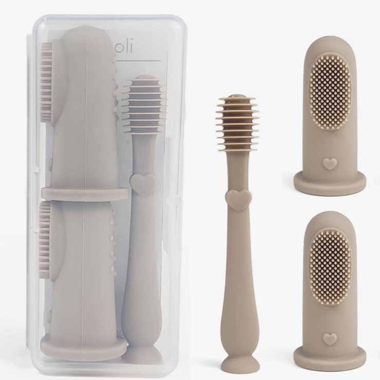 Ali+Oli (3pc) Oral Care Set for Baby (Sand) 3m+