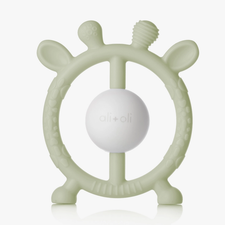 Ali+Oli Giraffe Teether and Rattle (Sage)