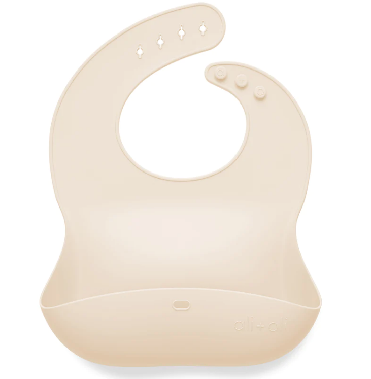 Silicone Roll Up Baby Bib - Sand