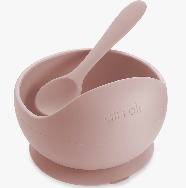 Silicone Suction Bowl & Spoon Set - Blush
