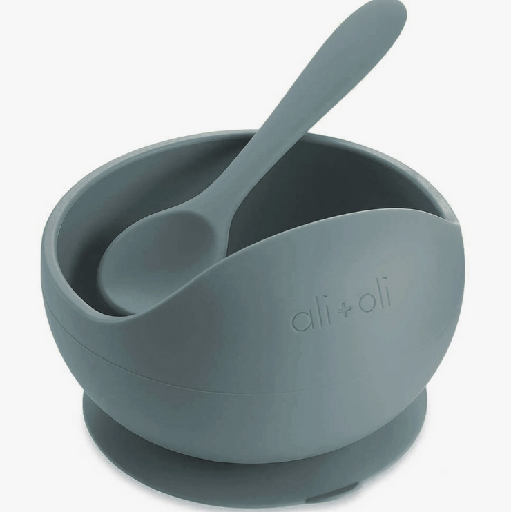 Silicone Suction Bowl & Spoon Set - Cloud