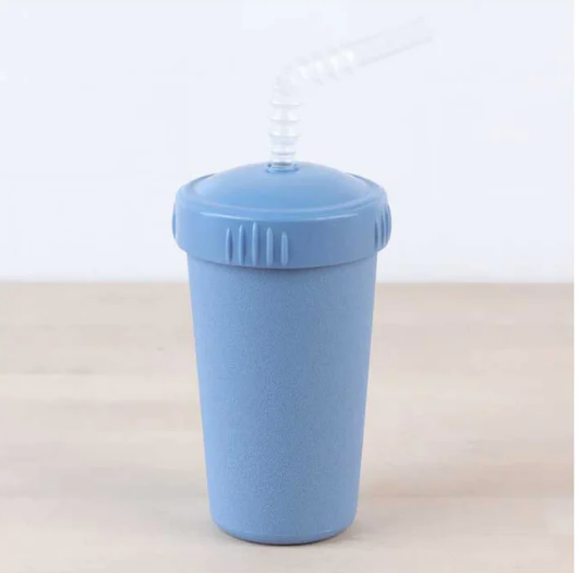 Denim Cup With Straw