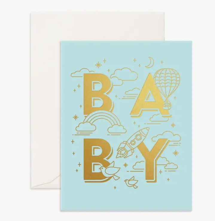 Baby Universe Aqua Greeting Card