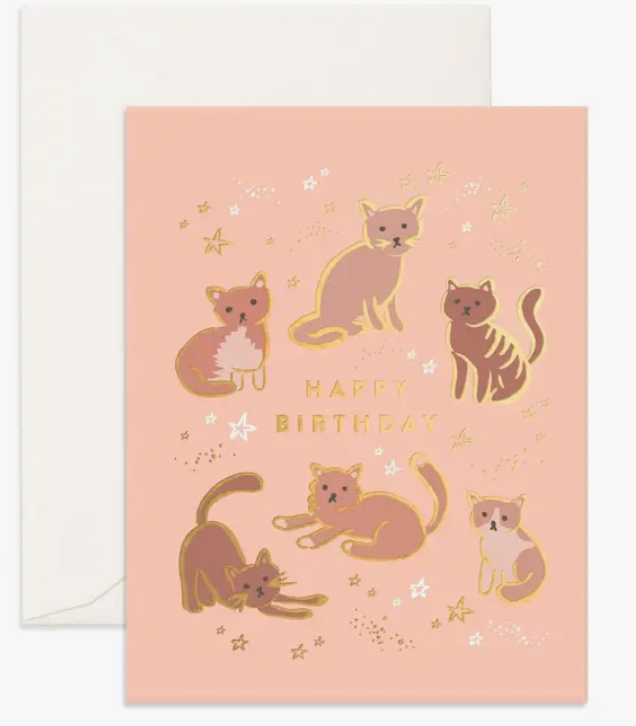 Birthday Cats Greeting Card