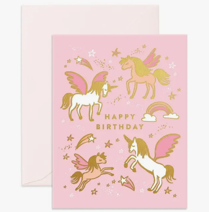 Happy Birthday Unicorns Greeting Card