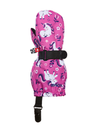 Children Crazy Cariboo Mittens with clips - Pretty Unicorn Pink