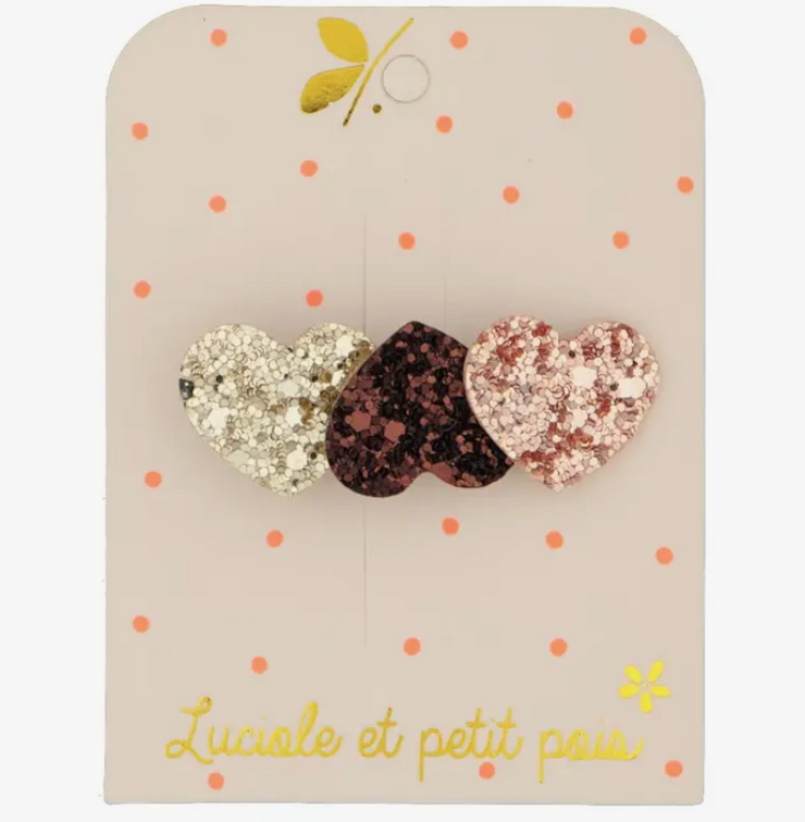 Three Heart Hair Clip
