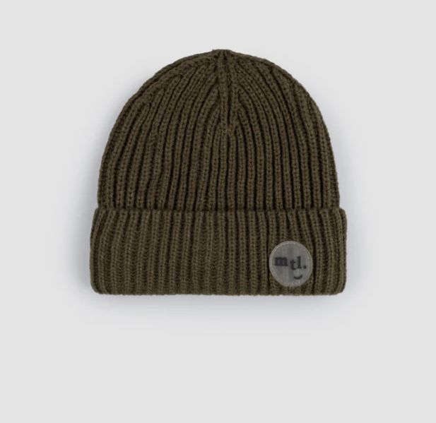 Lichen Green Ribbed Winter Beanie