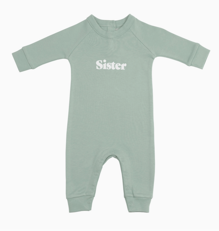 Sage 'SISTER' Onesie