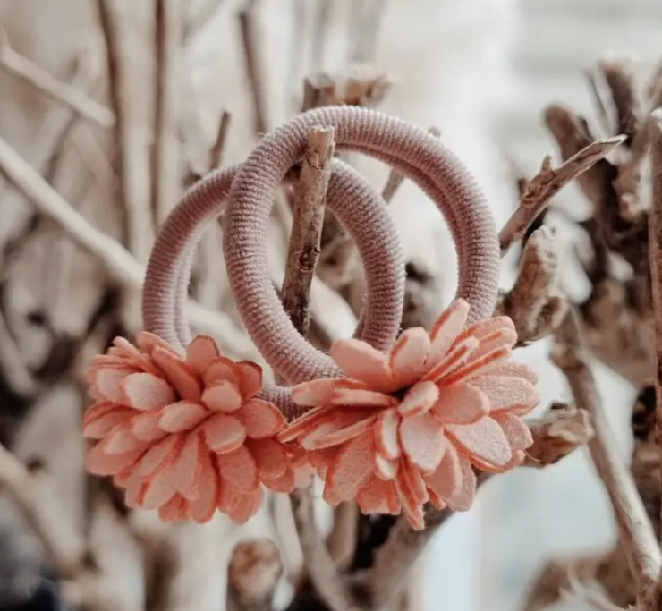 Pink Flower Elastic Set