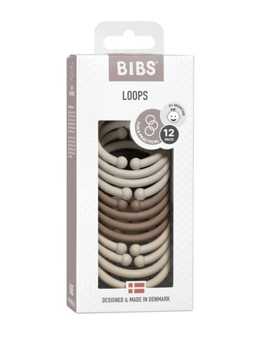 BIBS Loops 12 PK Sand / Dark Oak / Vanilla ONE SIZE