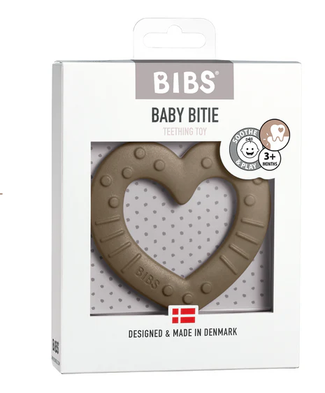 BIBS Baby Bitie Heart Dark Oat ONE SIZE