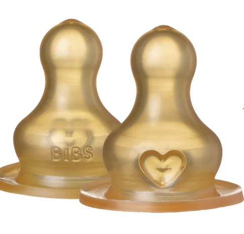 BIBS Bottle Nipple Latex 2 PK Fast Flow