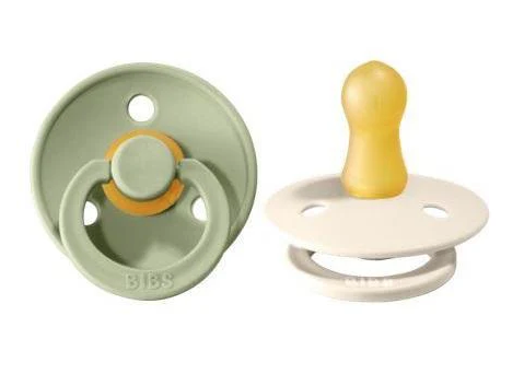 BIBS Pacifier Original COLOUR Latex 2 PK Sage / Ivory