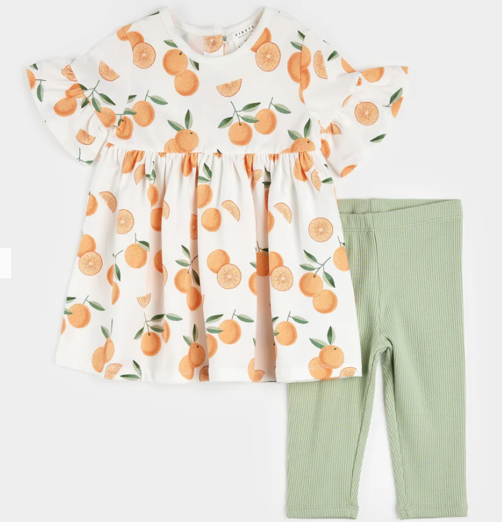 Oranges Print Dress Set