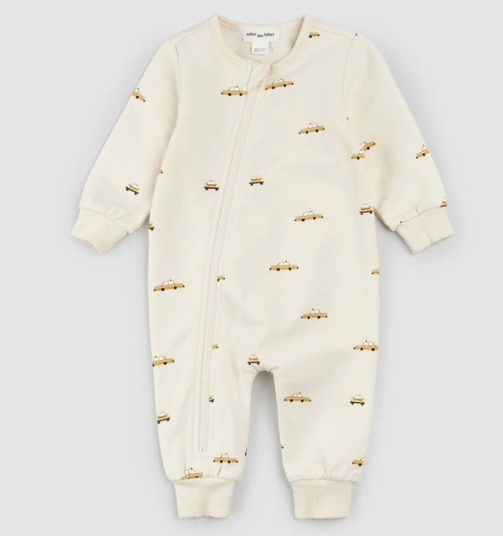 Taxi Print on Birch Zipsuit