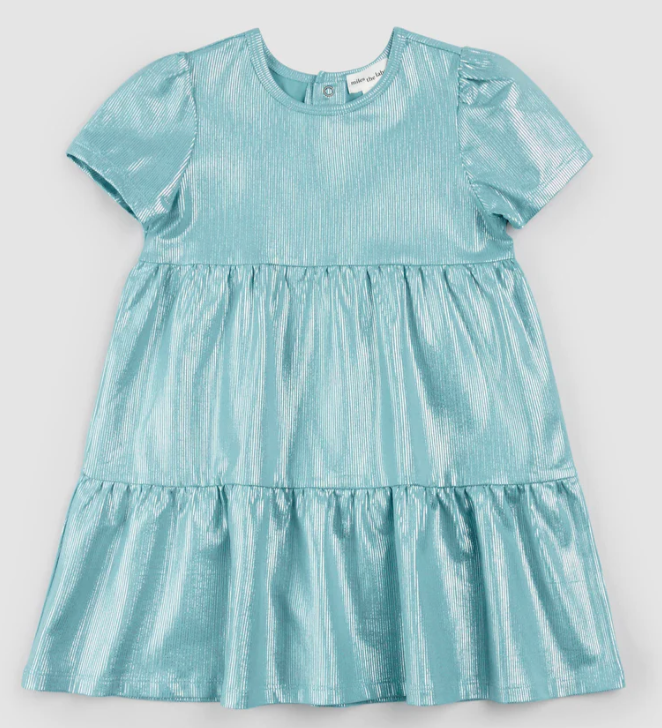 Tiered Reef Lamé Jersey Dress