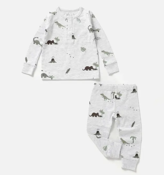 Long Sleeve Henley Set | Dino