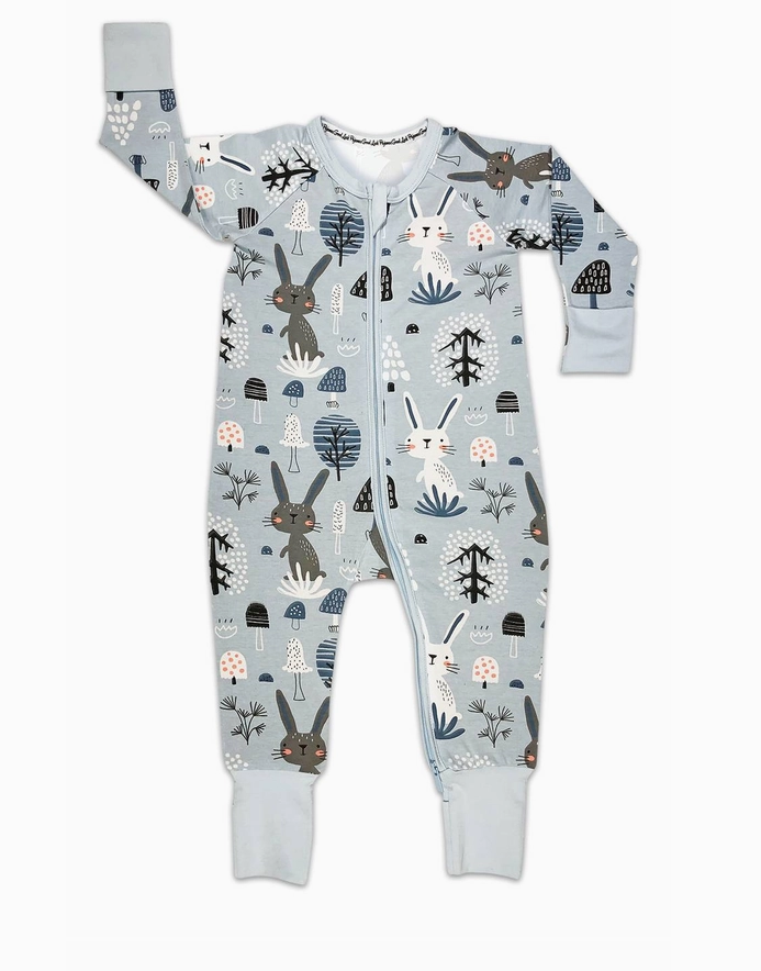 Bunny Rabbits, Blue Baby Pajamas