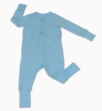 Bamboo Two Way Zipper Romper - Bluebonnet
