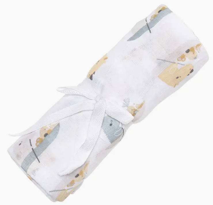 Cotton Muslin Swaddle - Rhinos