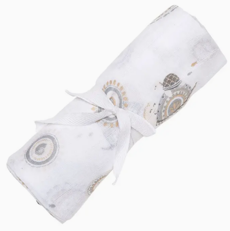 Cotton Muslin Swaddle - Turtles