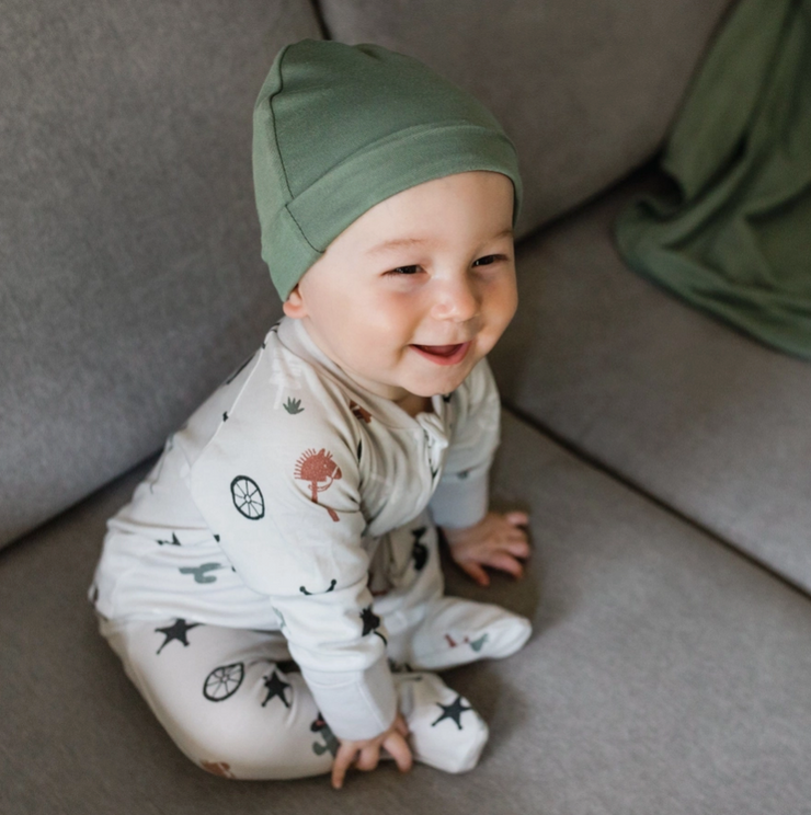 Newborn Bamboo Knotted Hat - Hunter Green