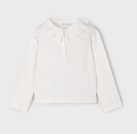 Girl Polo Shirt with Embellished Collar