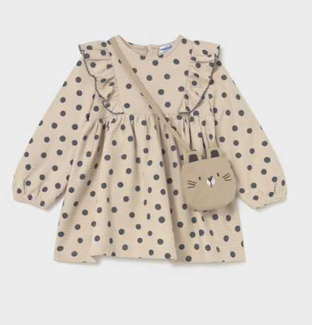 Baby Printed Dress With Purse