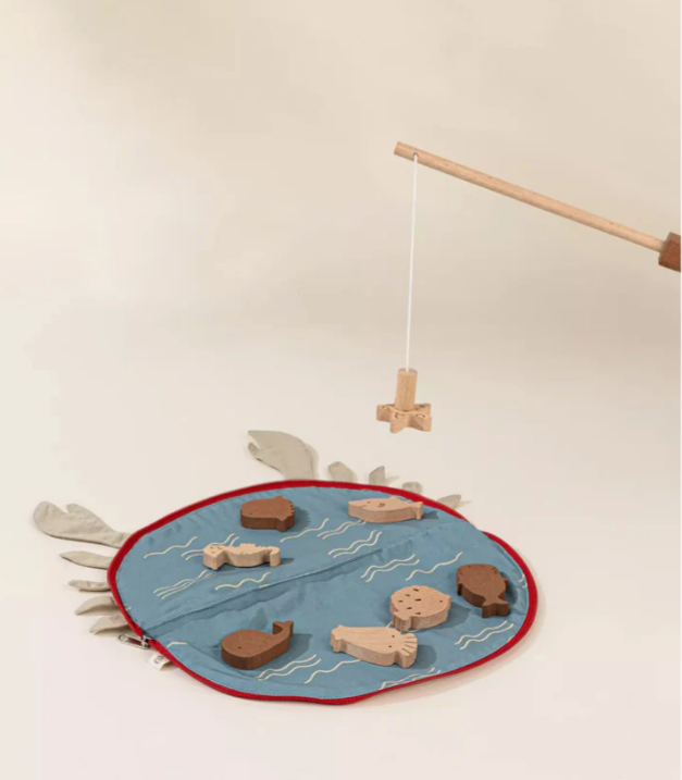 Wooden Fishing Game with Bag