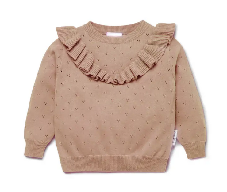 Cocoa Ruffle Knit Jumper